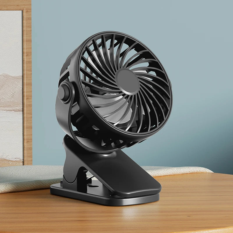 Portable Rechargeable Clip Fan with Night Light