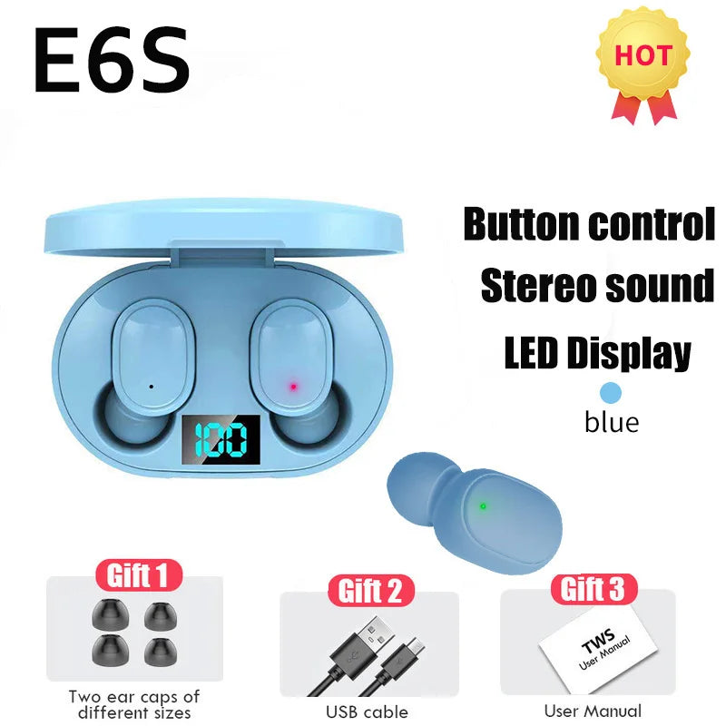 E6S TWS Wireless Bluetooth Earbuds