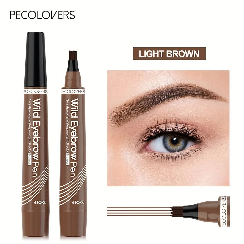 4-Prong Waterproof Eyebrow Tattoo Pen (Long-Lasting Natural Brow Makeup)