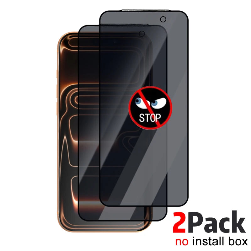 iPhone Tempered Glass Screen Protector (Privacy / Clear, 1–3 Pack, Optional Installation Kit)