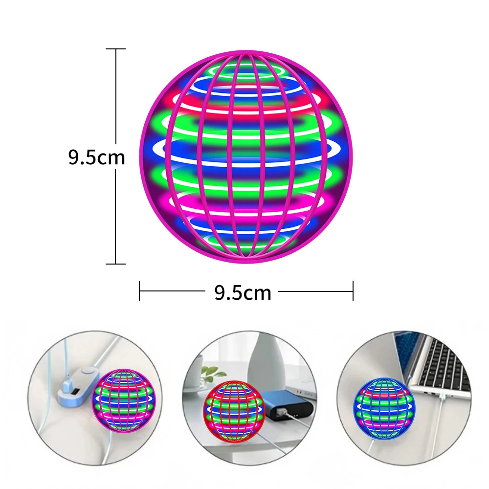 LED Flying Ball Toy (Automatic Floating UFO Spinner with Lights)
