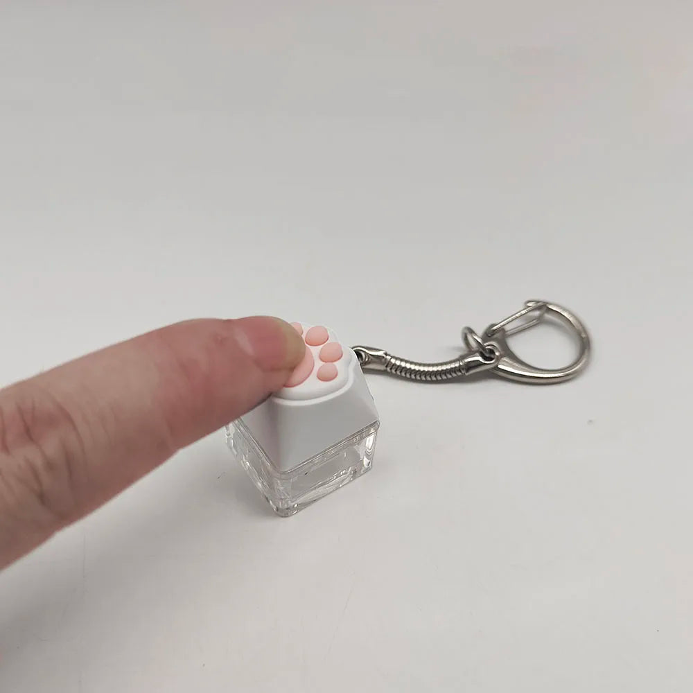 Cat Paw Clicker Keychain – Cute Stress Relief Fidget Toy Key Ring