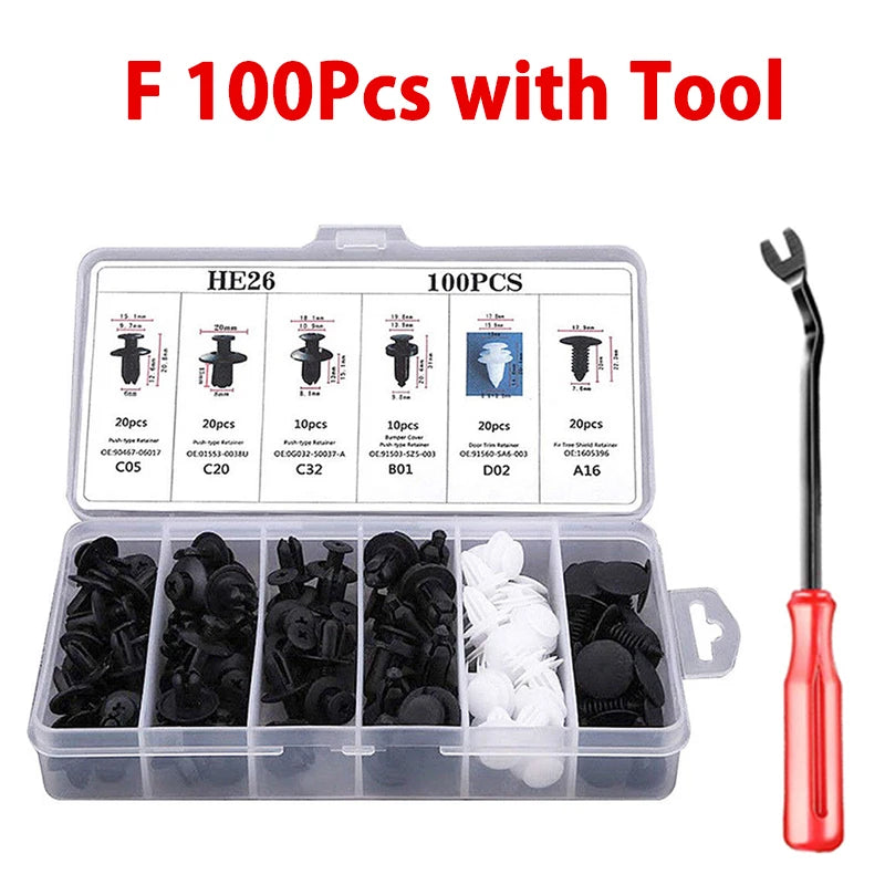 Universal Car Body Push Retainer Clip Kit (50/100pcs)