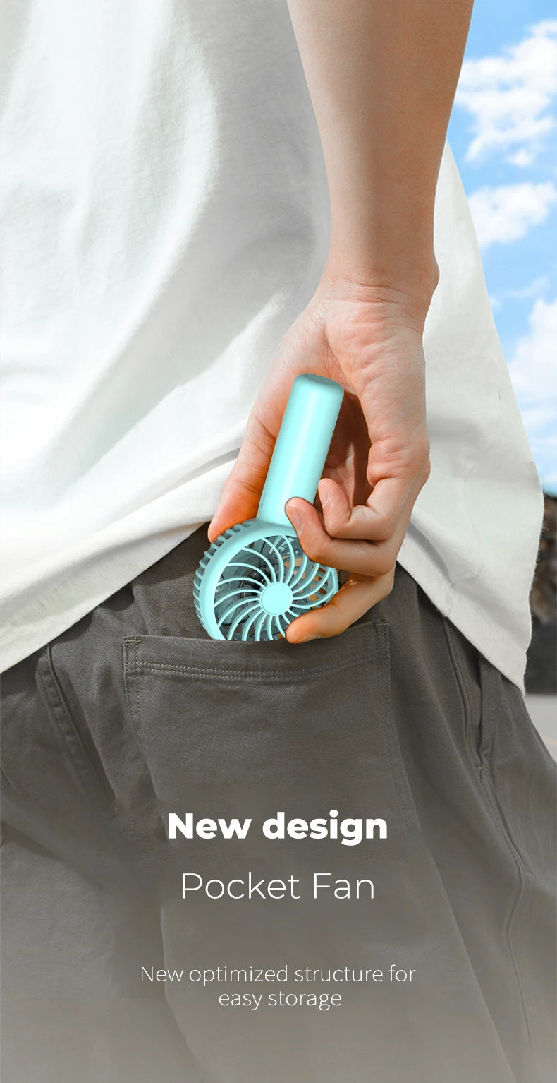 1200mAh Mini Portable USB Rechargeable Handheld Fan
