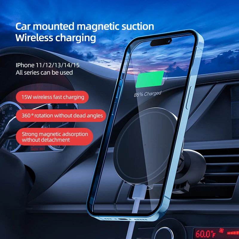 Magnetic Wireless Car Charger Mount for iPhone
