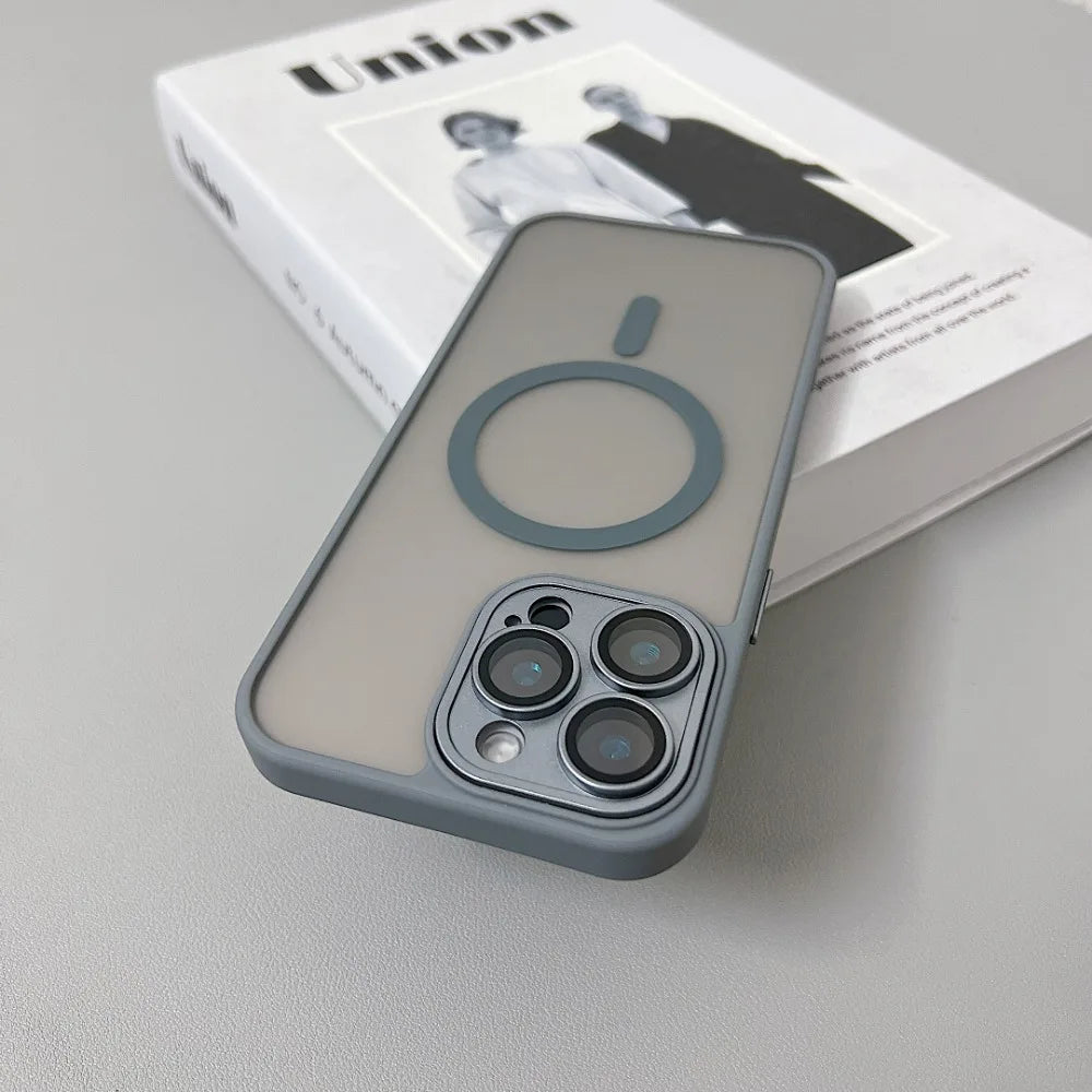 MagSafe Matte Translucent Armor Shockproof iPhone Case