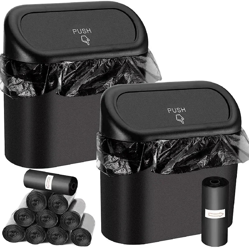 Mini Car Trash Can with Lid (Leak-Proof Auto Bin)