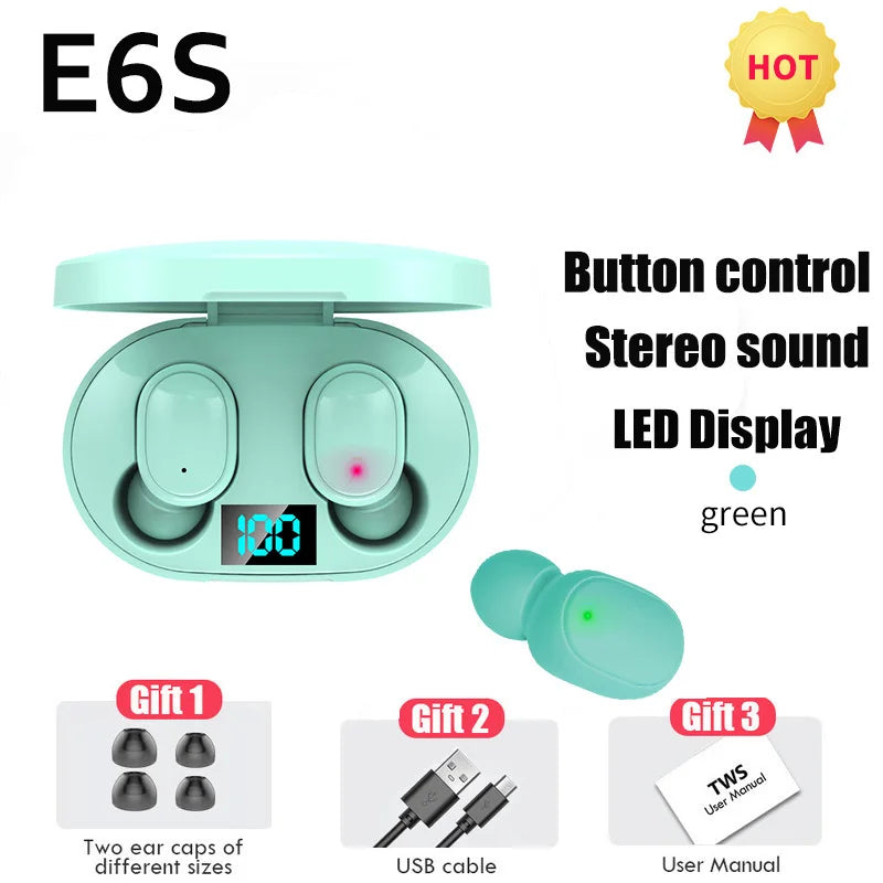 E6S TWS Wireless Bluetooth Earbuds