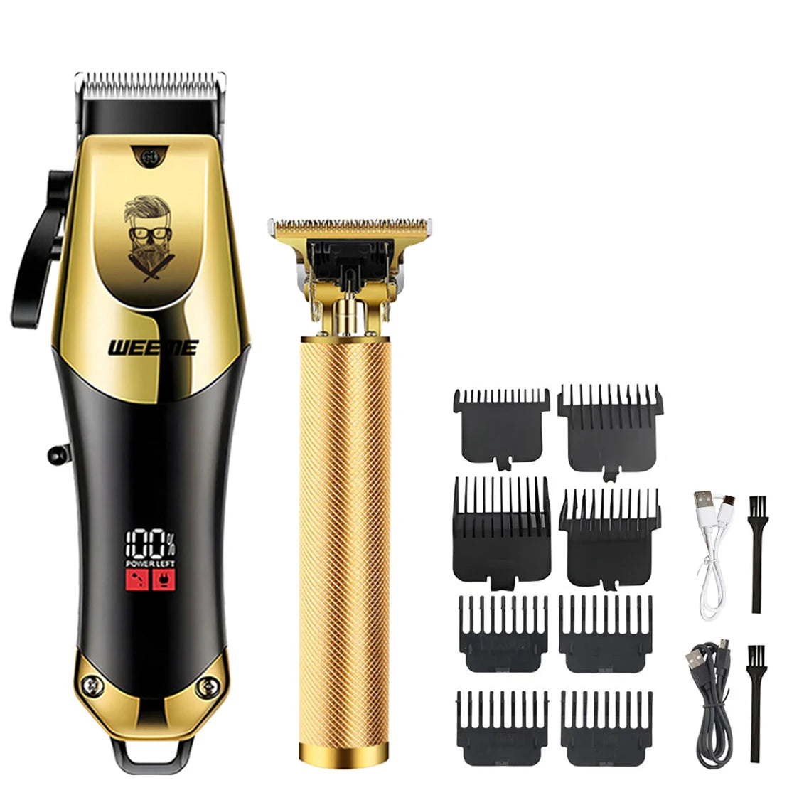 T9 Vintage Hair Clipper & Beard Trimmer Kit (Rechargeable Grooming Set)