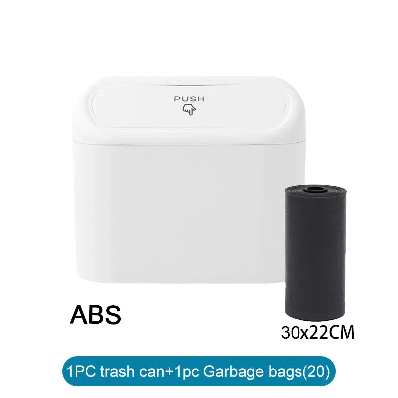 Mini Car Trash Can with Lid (Leak-Proof Auto Bin)