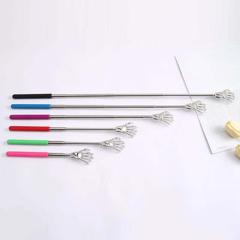 Extendable Stainless Steel Back Scratcher – Portable Telescopic Back Massager