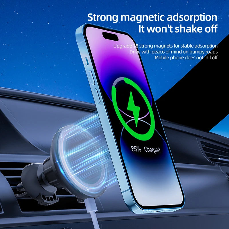 Magnetic Wireless Car Charger Mount for iPhone
