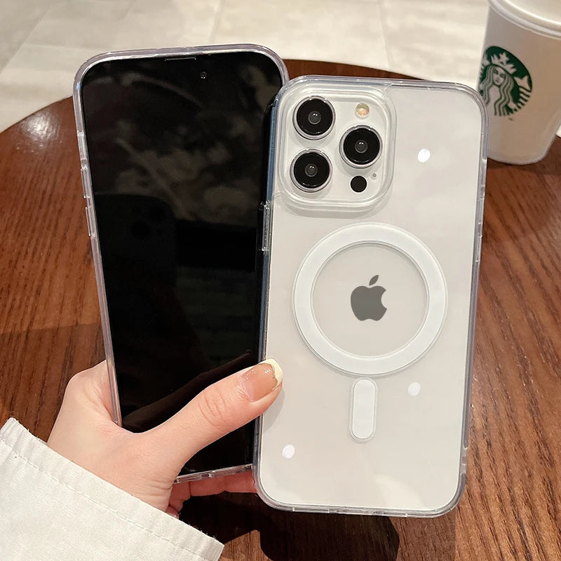 MagSafe Transparent Shockproof iPhone Case (Anti-Scratch Cover)