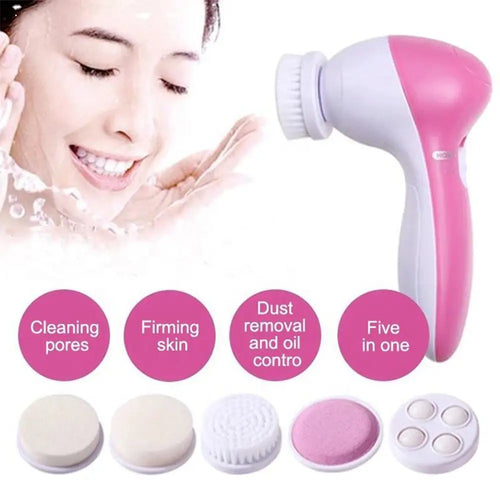 5-in-1 Electric Facial Cleansing Brush & Skin Care Massager