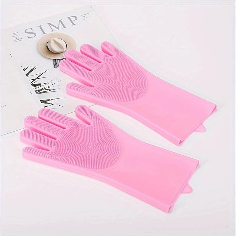 Pet Grooming Gloves (Silicone Deshedding & Bath Brush)