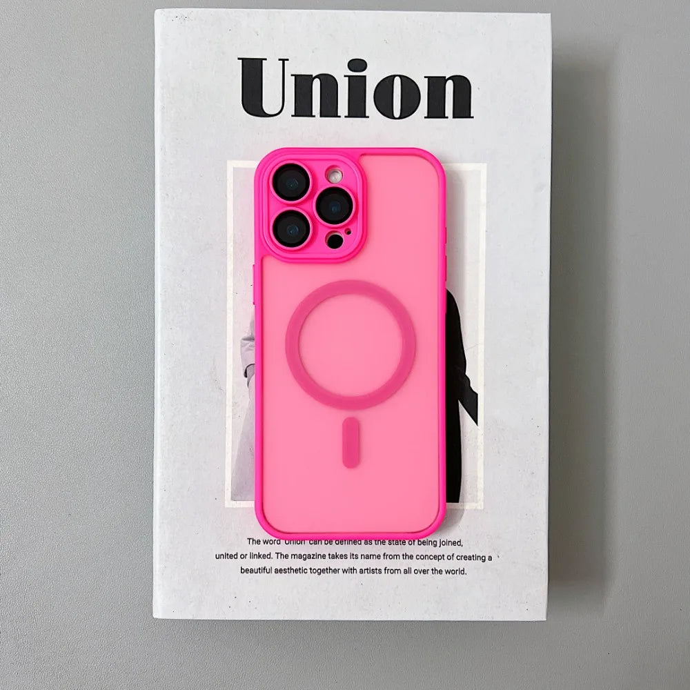 MagSafe Matte Translucent Armor Shockproof iPhone Case