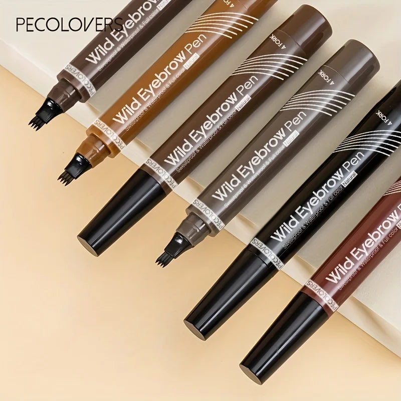 4-Prong Waterproof Eyebrow Tattoo Pen (Long-Lasting Natural Brow Makeup)