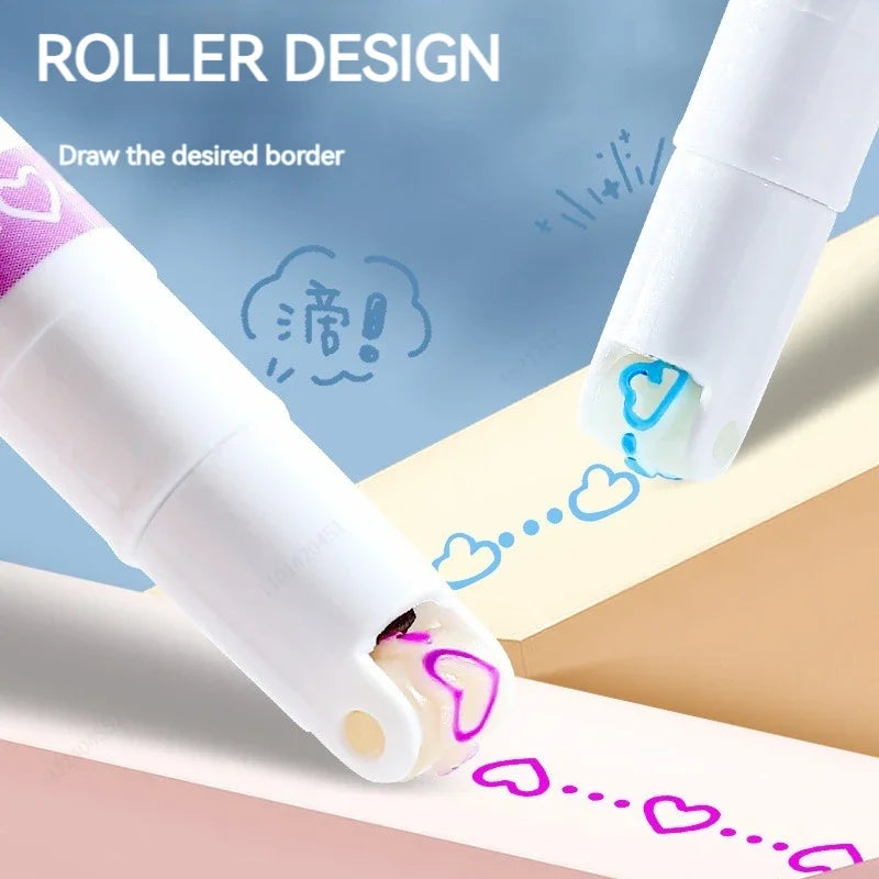6pcs Flower Curve Highlighter Pen Set (Kawaii Roller Tip Markers)