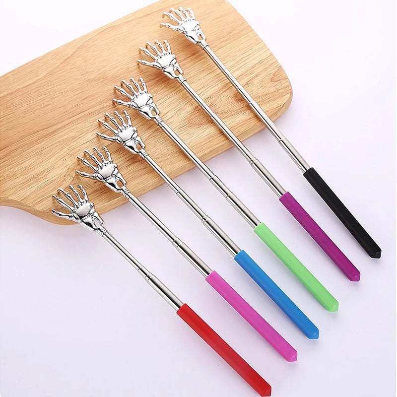 Extendable Stainless Steel Back Scratcher – Portable Telescopic Back Massager