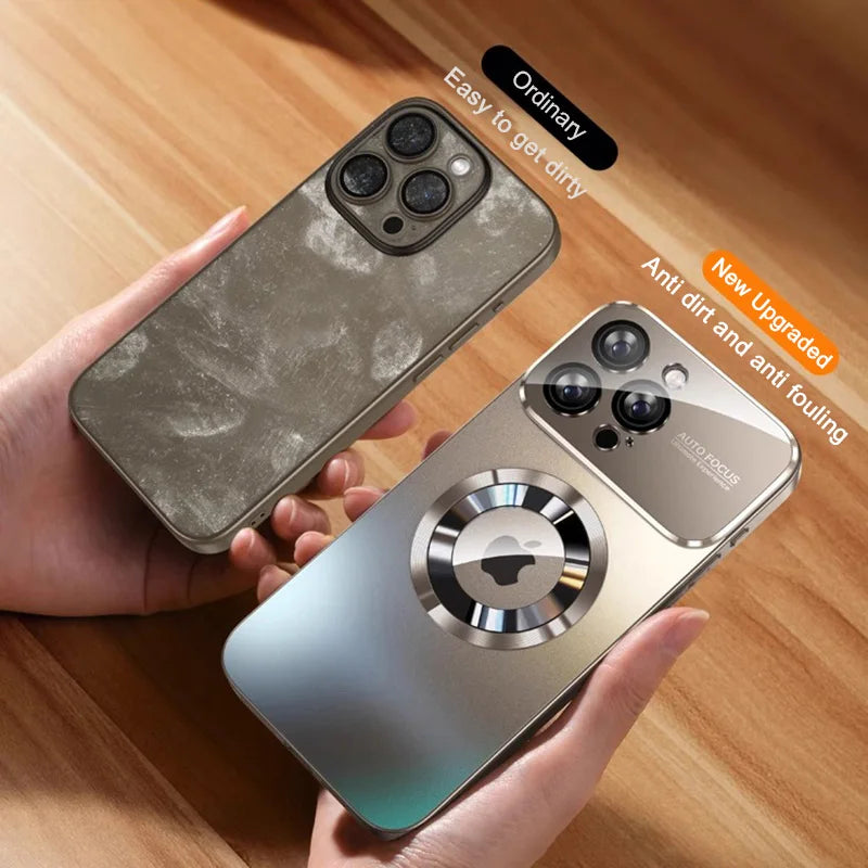 Luxury Glass Camera MagSafe Magnetic iPhone Case