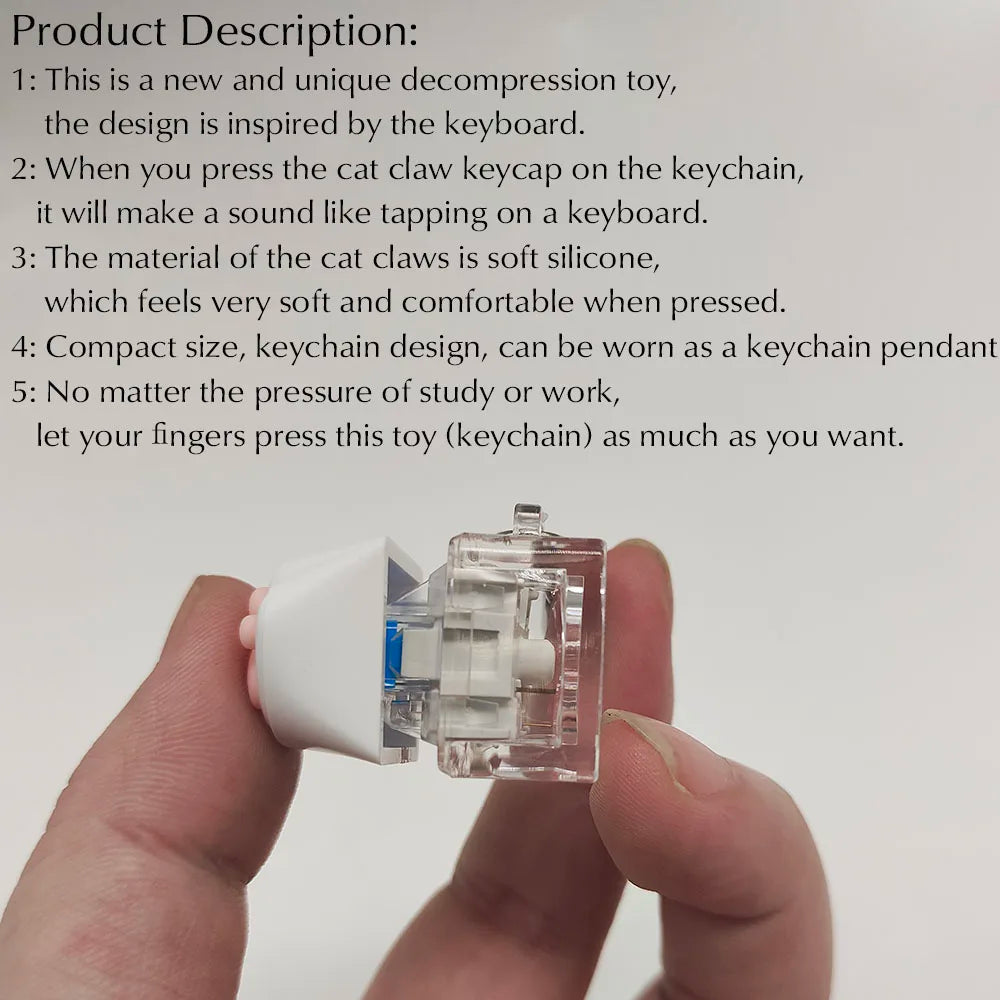 Cat Paw Clicker Keychain – Cute Stress Relief Fidget Toy Key Ring