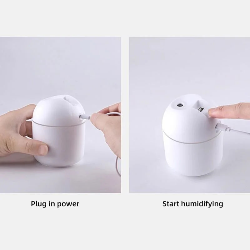 250ML USB Mini Air Humidifier & Essential Oil Diffuser with LED Light