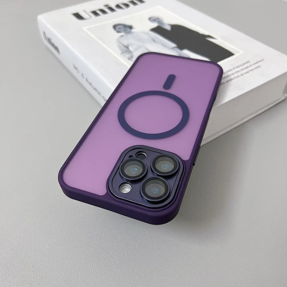 MagSafe Matte Translucent Armor Shockproof iPhone Case