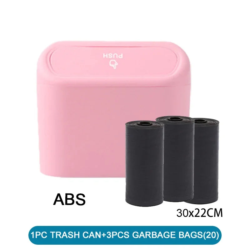 Mini Car Trash Can with Lid (Leak-Proof Auto Bin)