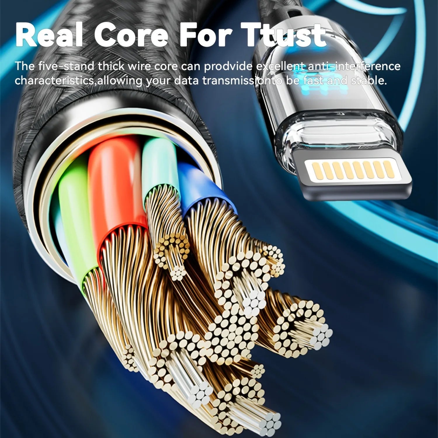 PD 27W Fast Charging Cable with LCD Display for iPhone