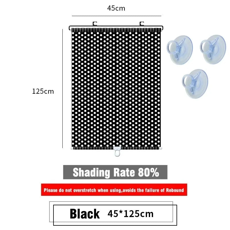 Retractable Blackout Roller Blinds with Suction Cups
