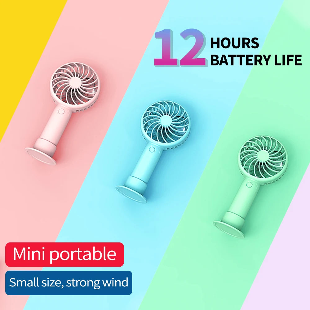 1200mAh Mini Portable USB Rechargeable Handheld Fan