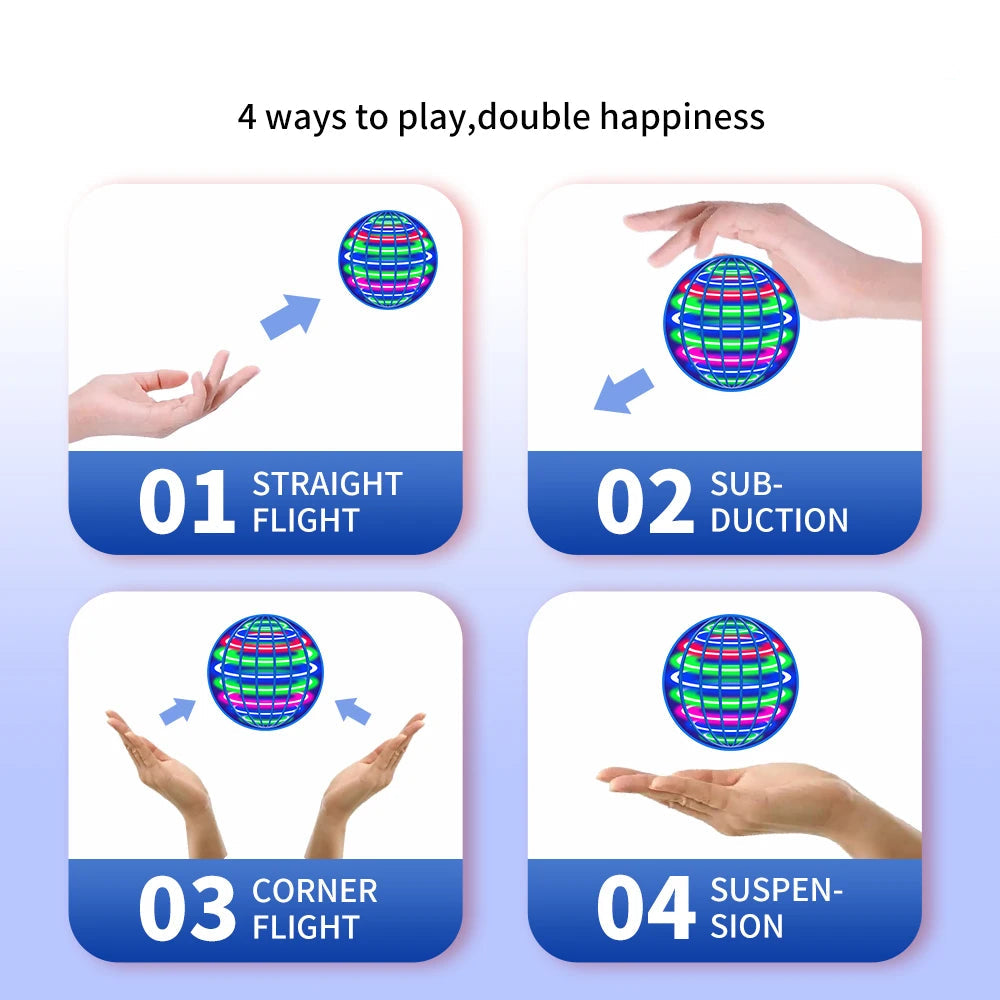 LED Flying Ball Toy (Automatic Floating UFO Spinner with Lights)