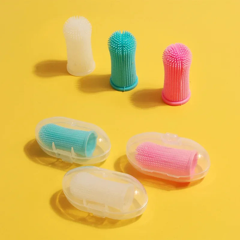 Silicone Pet Finger Toothbrush – Soft Dog & Cat Teeth Cleaning Brush