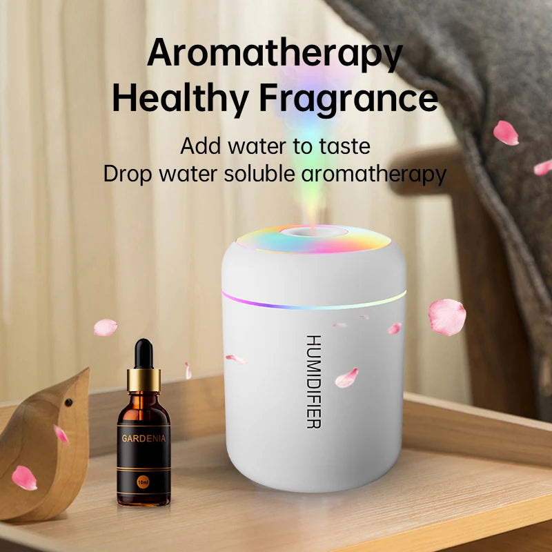 USB Mini Air Humidifier 180ml – Portable Aroma Diffuser with LED Light