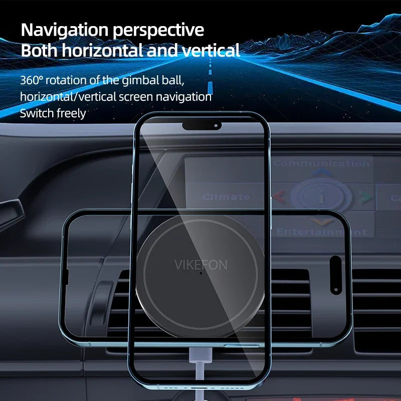 Magnetic Wireless Car Charger Mount for iPhone