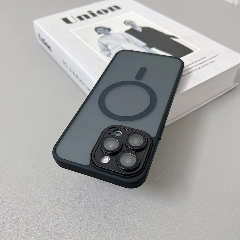 MagSafe Matte Translucent Armor Shockproof iPhone Case