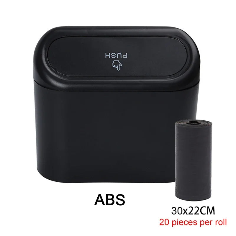 Mini Car Trash Can with Lid (Leak-Proof Auto Bin)