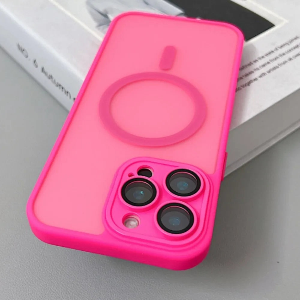 MagSafe Matte Translucent Armor Shockproof iPhone Case