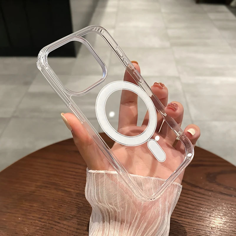 MagSafe Transparent Shockproof iPhone Case (Anti-Scratch Cover)