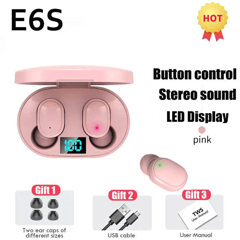E6S TWS Wireless Bluetooth Earbuds