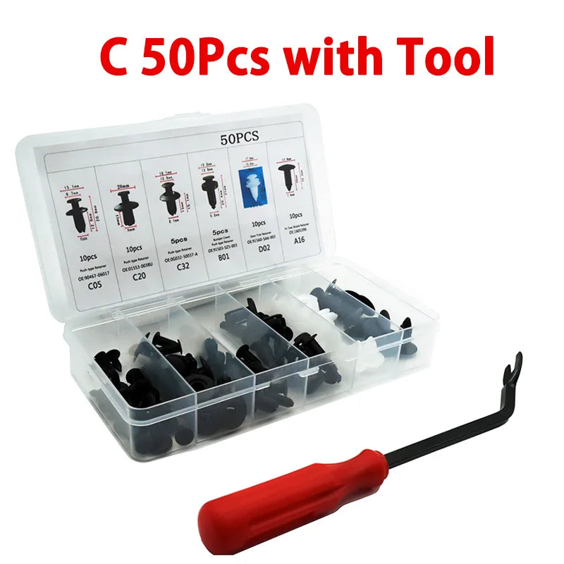 Universal Car Body Push Retainer Clip Kit (50/100pcs)