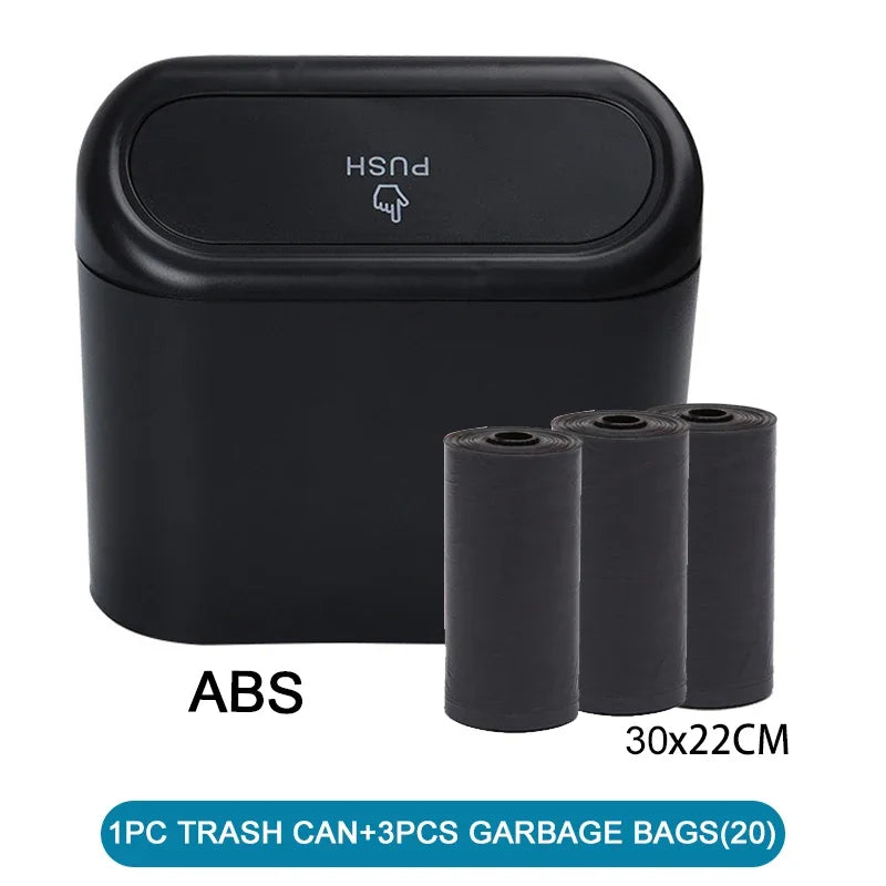Mini Car Trash Can with Lid (Leak-Proof Auto Bin)