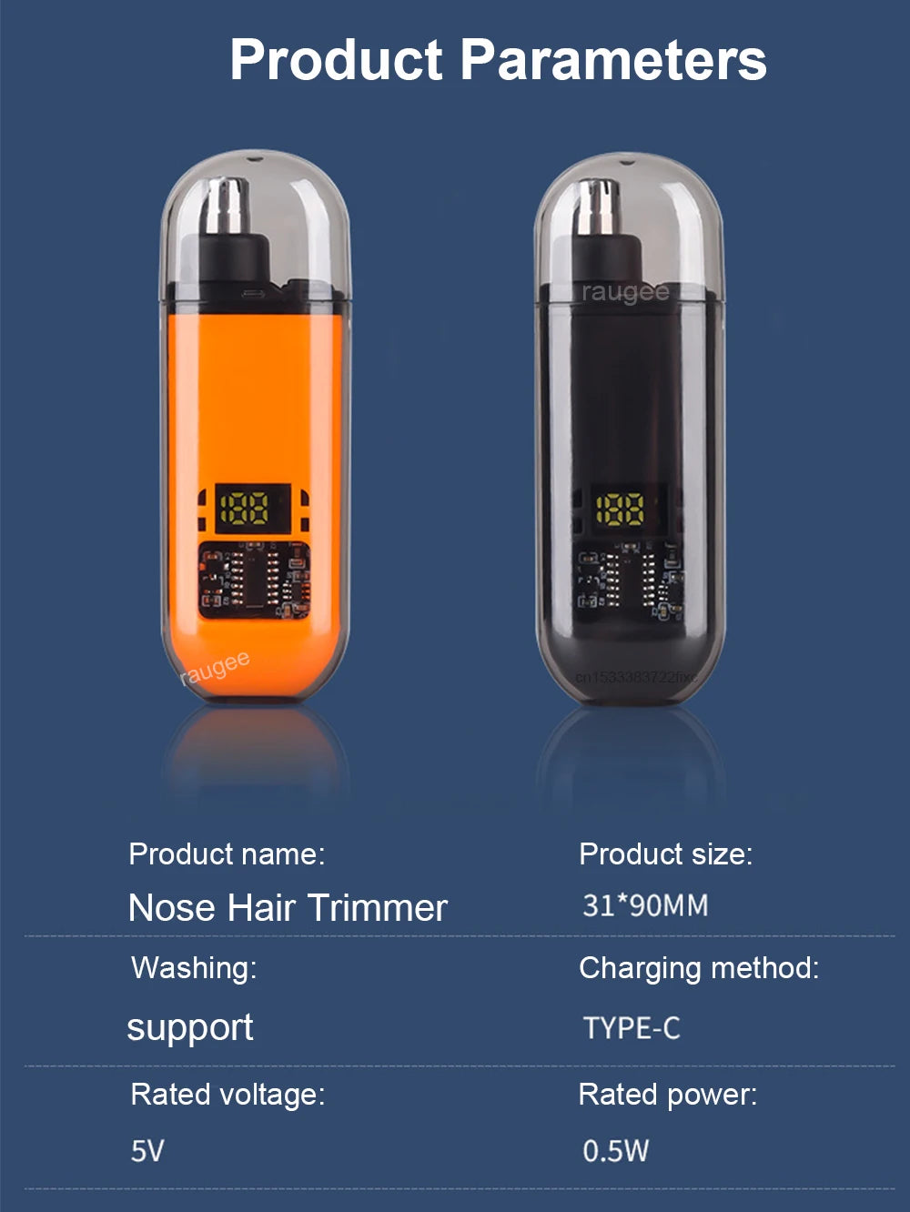 Nose Hair Trimmer Rechargeable Electric Ear & Eyebrow Hair Clipper (USB Portable Groomer)