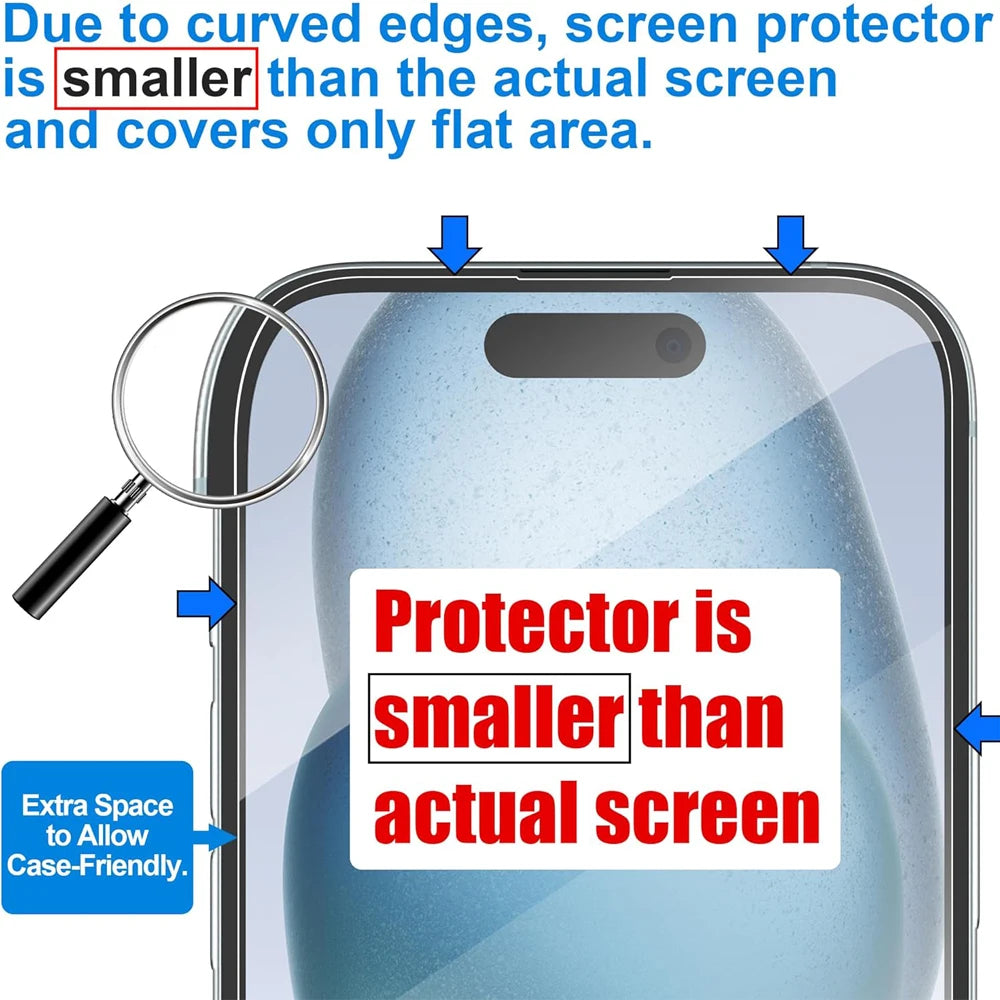 5pcs Clear Tempered Glass Screen Protector for iPhone