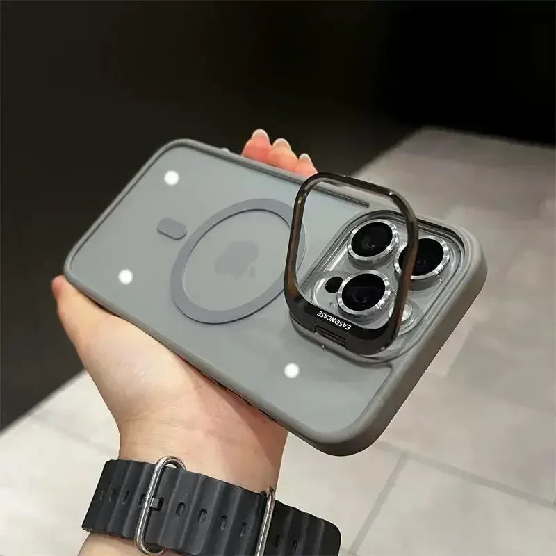 MagSafe Transparent Shockproof iPhone Case with Stand