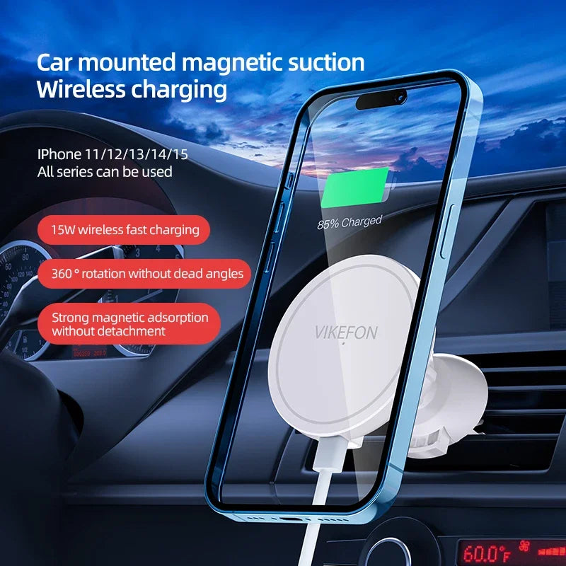 Magnetic Wireless Car Charger Mount for iPhone