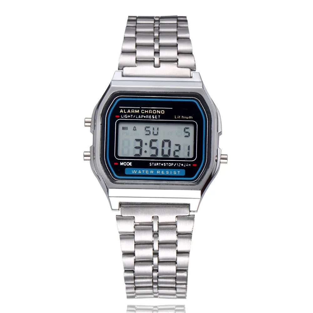 Luxury Stainless Steel LED Digital Watch for Men