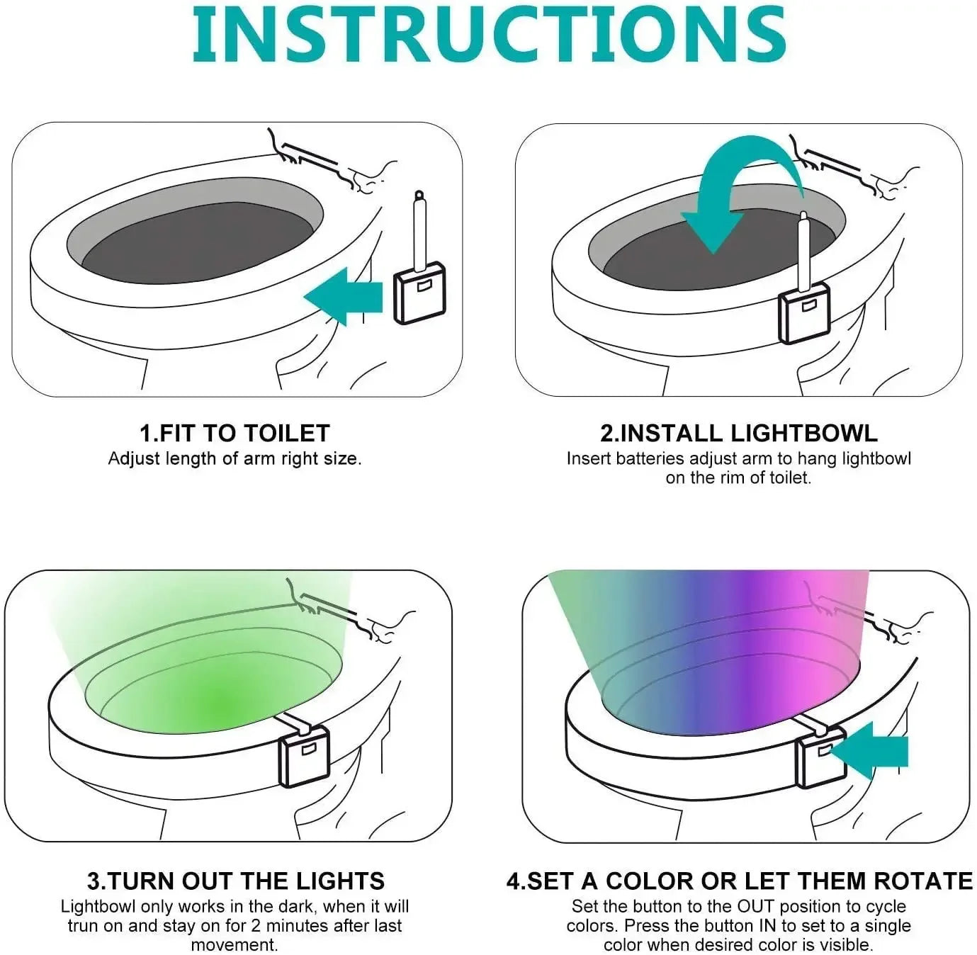 Motion Sensor RGB LED Toilet Night Light
