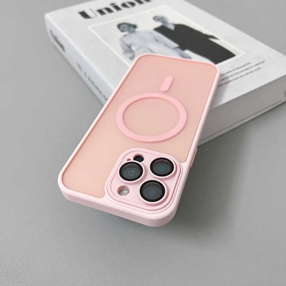 MagSafe Matte Translucent Armor Shockproof iPhone Case