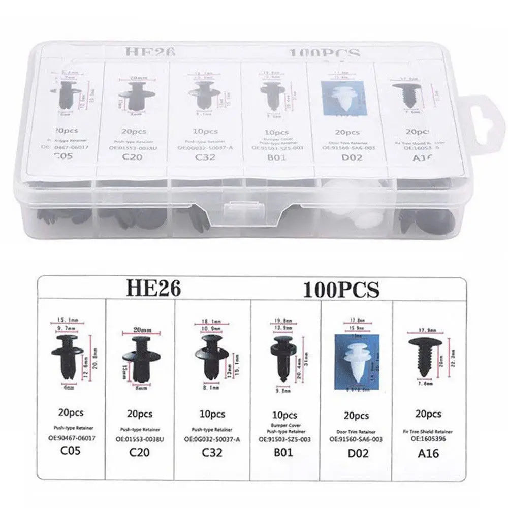 Universal Car Body Push Retainer Clip Kit (50/100pcs)